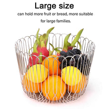 Load image into Gallery viewer, Organize with fruit basket bowl stainless steel large wire fruit storage basket with bread for kitchen counter lanejoy
