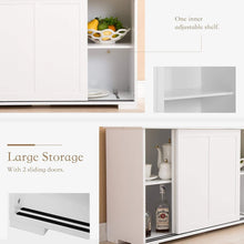 Load image into Gallery viewer, Buy now mecor sideboards and storage cabinet white kitchen buffet cabinet server table with 2 sliding doors 1 shelf dining room furniture