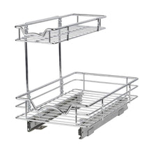 Load image into Gallery viewer, Discover the slide out cabinet organizer 11w x 18d x 14 1 2h requires at least 12 cabinet opening kitchen cabinet pull out two tier roll out sliding shelves storage organizer for extra storage