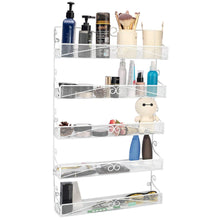 Load image into Gallery viewer, Purchase spice rack hanging wall mounted spice rack organizer shelf for pantry kitchen cabinet door 5 tier white