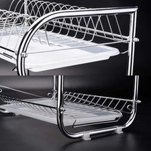 Load image into Gallery viewer, Buy now glotoch dish drying rack 3 tier dish rack with utensil holder cup holder and dish drainer for kitchen counter top plated chrome dish dryer silver 17 2 x 9 5 x 15 inch