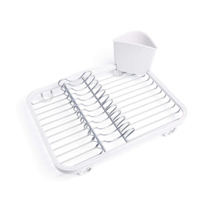 Exclusive umbra sinkin dish drying rack dish drainer kitchen sink caddy with removable cutlery holder fits in sink or on countertop white