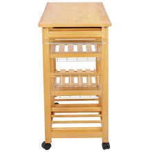 Load image into Gallery viewer, Storage nova microdermabrasion rolling wood kitchen island storage trolley utility cart rack w storage drawers baskets dining stand w wheels countertop wood