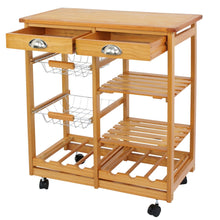 Load image into Gallery viewer, Selection nova microdermabrasion rolling wood kitchen island storage trolley utility cart rack w storage drawers baskets dining stand w wheels countertop wood