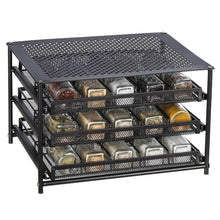 Load image into Gallery viewer, Purchase nex 3 tier standing spice rack kitchen countertop storage organizer adjustable shelf pull out spice rack slide out cabinet for spice jars glass empty cabinets holds 18 24 30 jars brown 30 jars