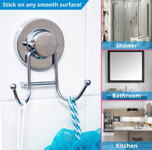 Load image into Gallery viewer, Products home so towel hook with suction cup holder bathroom shower kitchen storage organizer hanger for bath robe towel coat loofah stainless steel chrome 2