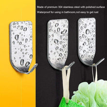 Load image into Gallery viewer, Shop here adhesive hooks heavy duty wall hooks stainless steel waterproof hanger for kitchen bathroom bags towel coat keys robe home offices8 small 8 big 1