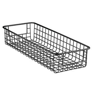 Best mdesign household wire drawer organizer tray storage organizer bin basket built in handles for kitchen cabinets drawers pantry closet bedroom bathroom 16 x 6 x 3 4 pack matte black