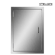 Load image into Gallery viewer, Storage organizer co z 304 brushed stainless steel bbq door ss single access doors for outdoor kitchen commercial bbq island grilling station outside cabinet barbeque grill built in