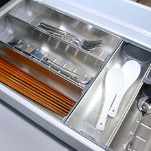Load image into Gallery viewer, Cheap drawer insert cabinet cutlery tray storage catering utensils box stainless steel kitchen 6 compartments 47 228 46 2cm