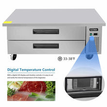 Load image into Gallery viewer, Shop here commercial 2 drawer refrigerated chef base kitma 60 inches stainless steel chef base work table refrigerator kitchen equipment stand 33 f 38 f