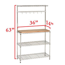Load image into Gallery viewer, New seville classics bakers rack for kitchens solid wood top 14 x 36 x 63 h