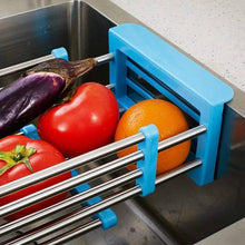 Load image into Gallery viewer, Online shopping yan junau kitchen racks stainless steel retractable sink drain rack dish rack kitchen supplies color blue