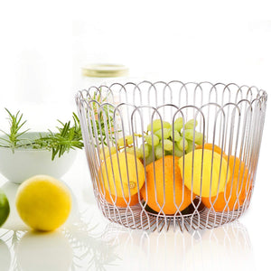 New fruit basket bowl stainless steel large wire fruit storage basket with bread for kitchen counter lanejoy