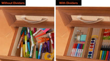 Load image into Gallery viewer, Cheap bamboo kitchen drawer dividers organizers set of 6 spring loaded adjustable drawer separators for home and office organization