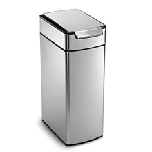 Load image into Gallery viewer, Discover the best simplehuman 40 liter 10 6 gallon stainless steel slim touch bar kitchen trash can brushed stainless steel