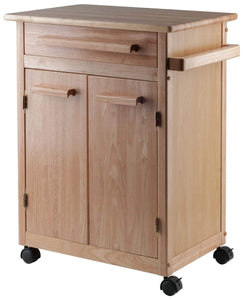Budget winsome wood single drawer kitchen cabinet storage cart natural