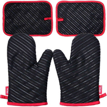 Load image into Gallery viewer, Cheap deik oven mitts and potholders 4 piece sets for kitchen counter safe mats and advanced heat resistant oven mitt non slip textured grip pot holders nano technology