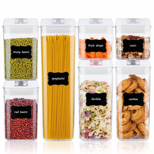 Load image into Gallery viewer, Save on airtight food storage containers vtopmart 7 pieces bpa free plastic cereal containers with easy lock lids for kitchen pantry organization and storage include 24 free chalkboard labels and 1 marker
