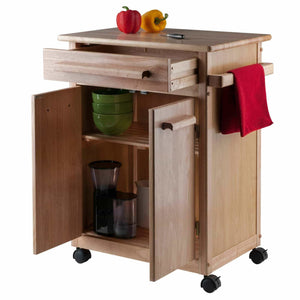 Discover the winsome wood single drawer kitchen cabinet storage cart natural