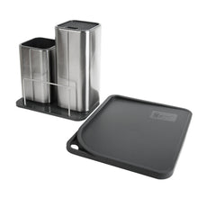 Load image into Gallery viewer, Discover the elfrhino utensils holder stainless steel kitchen tools knives holder knives block utensils container utensils crock flatware caddy cookware cutlery utensils holder multipurpose kitchen storage crock