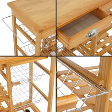 Load image into Gallery viewer, Shop here nova microdermabrasion rolling wood kitchen island storage trolley utility cart rack w storage drawers baskets dining stand w wheels countertop wood