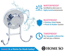 Load image into Gallery viewer, Related home so towel hook with suction cup holder bathroom shower kitchen storage organizer hanger for bath robe towel coat loofah stainless steel chrome 2