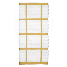 Load image into Gallery viewer, Discover the all clad textiles 100 percent combed terry loop cotton kitchen towel oversized highly absorbent and anti microbial 17 inch by 30 inch checked dijon yellow