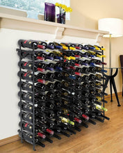 Load image into Gallery viewer, Explore sorbus display rack large capacity wobble free shelves storage stand for bar basement wine cellar kitchen dining room etc black height 40 100 bottle