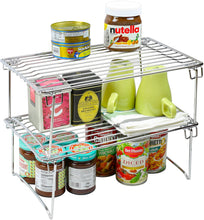 Load image into Gallery viewer, Home 2 pack decobros stackable kitchen cabinet organizer chrome