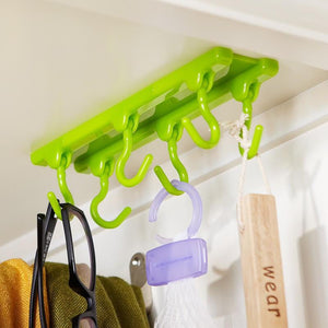 4 Color 6 hook Kitchen Rack Seasoning Hook Rack kitchen tool Gadgets Cabinets Ceiling Hanging Hook Rod Kitchen Accessories